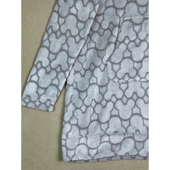 Disney Hoodie Womens M Gray Mickey Mouse Lounger Sherpa Fleece Soft Pajama - Picture 7 of 10